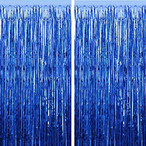 Sky Blue Tinsel Foil Curtain 3Ft wide 6' tall.